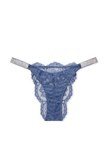 Трусики Victoria's Secret бразиліана зі стразами мереживні сині XS 1556116808 фото