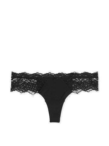 Трусики Victoria's Secret стрінги чорні / Lace Trim 1510179086 фото