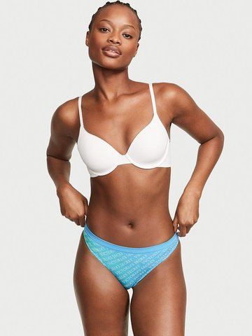 Трусики Victoria's Secret стринги голубые (S) / Seamless Thong Panty 1975447695 фото