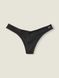 Трусики Victoria's Secret PINK стрінги в рубчик чорні (S) / Cotton Thong 1080824 фото 1