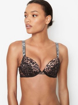 Бюстгальтер Victoria’s Secret со стразами с push-up леопард (32С) 1791573743 фото