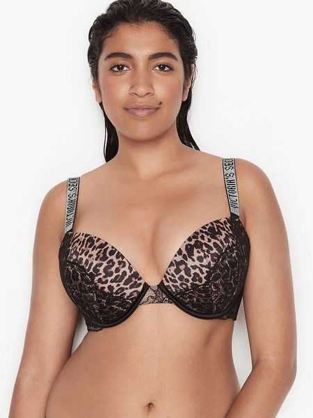 Бюстгальтер Victoria's Secret зі стразами з push-up леопард (32С) 1791573743 фото