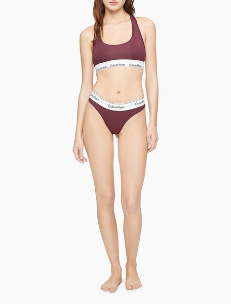 Трусики Calvin Klein стринги бордовые XS / Modern Cotton Thong 1489120514 фото