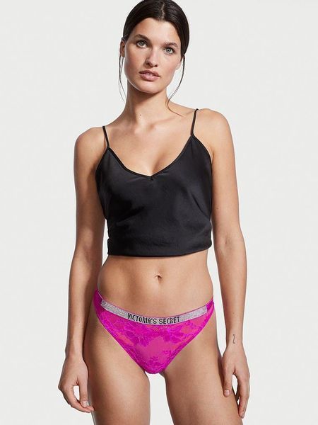Трусики Victoria's Secret стринги со стразами розовые (XS) 1568805627 фото