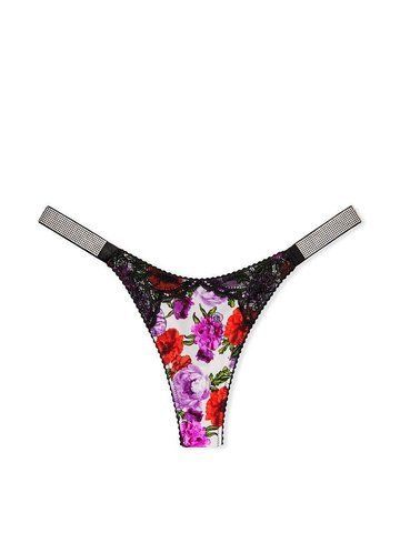 Трусики Victoria's Secret стрінги зі стразами у квіточку (XS) 1568806786 фото