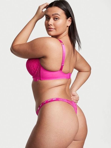 Трусики Victoria's Secret стринги со стразами кружево розовые XS 1568855789 фото