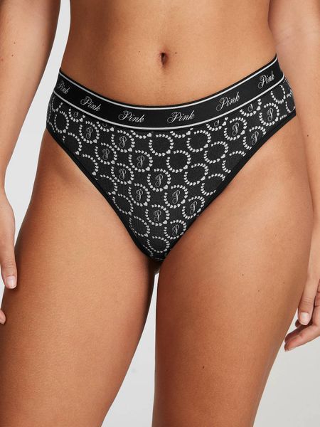 Трусики Victoria's Secret PINK бразильяна черные / Logo Cotton Brazilian 1060325 фото