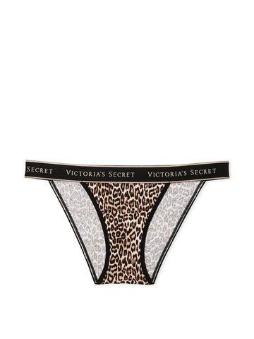 Трусики Victoria's Secret танга леопард / Logo Cotton Tanga S 8110225 фото
