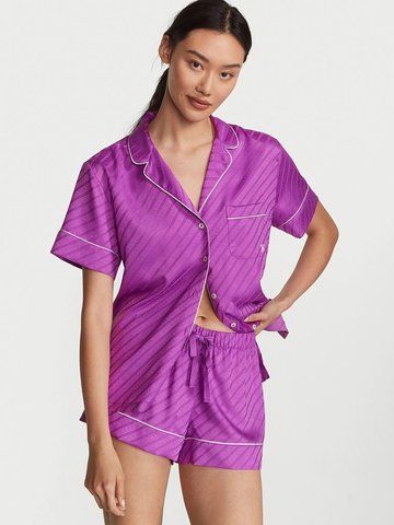 Піжама сатинова Victoria's Secret фуксія S 2020567258 фото