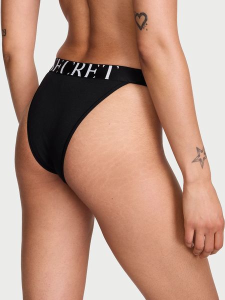 Трусики Victoria's Secret брифы черные / Logo Cotton 90s Brief Panty 2110426 фото