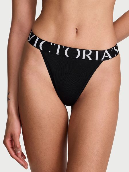 Трусики Victoria's Secret брифы черные / Logo Cotton 90s Brief Panty 2110426 фото