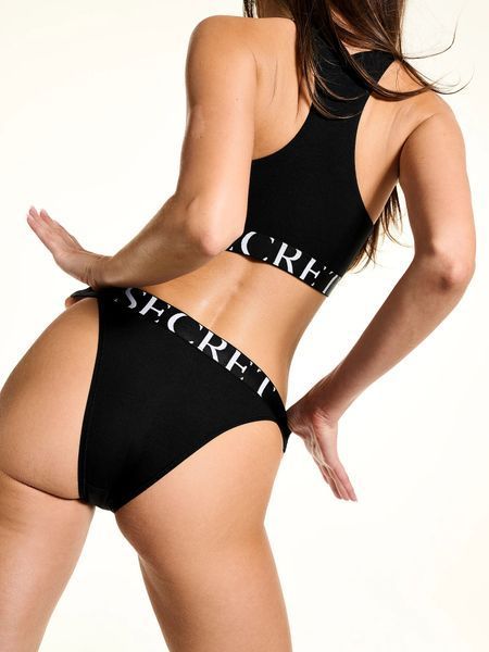 Трусики Victoria's Secret брифы черные / Logo Cotton 90s Brief Panty 2110426 фото