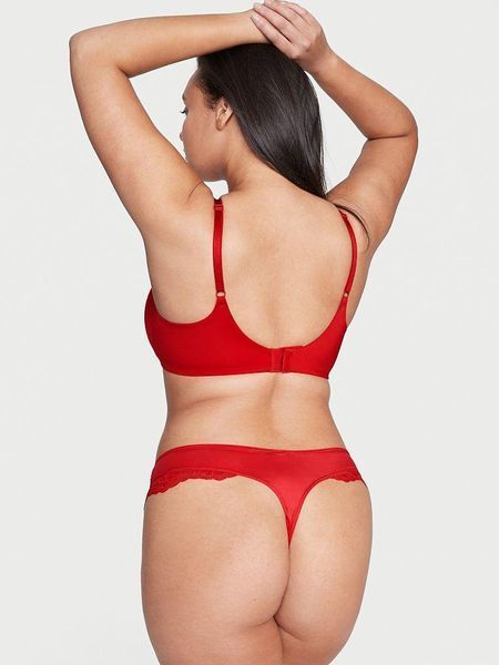 Трусики Victoria's Secret стрінги червоні (XS) / Micro Lace  1739888214 фото