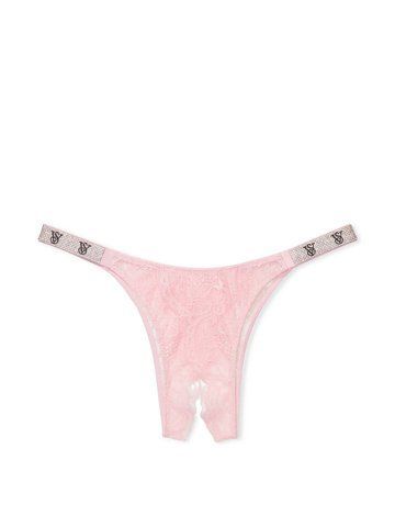 Трусики Victoria's Secret бразиліана з відкритим низом зі стразами рожеві 1241024 фото