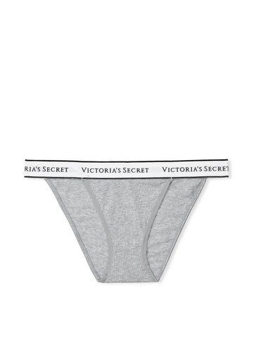 Трусики Victoria's Secret танга сірі / Logo Cotton Tanga L 15110225 фото