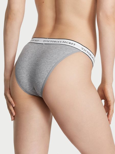 Трусики Victoria's Secret танга сірі  / Logo Cotton Tanga 12110225 фото
