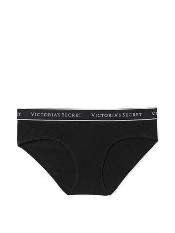 Трусики Victoria's Secret хіпхагери чорні / Logo Cotton Hiphugger 1120225 фото