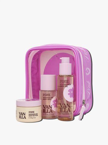Набір міні Victoria's Secret PINK (міст 75 мл + олія 98 мл + баттер 85 г) VANILLA 3120626 фото
