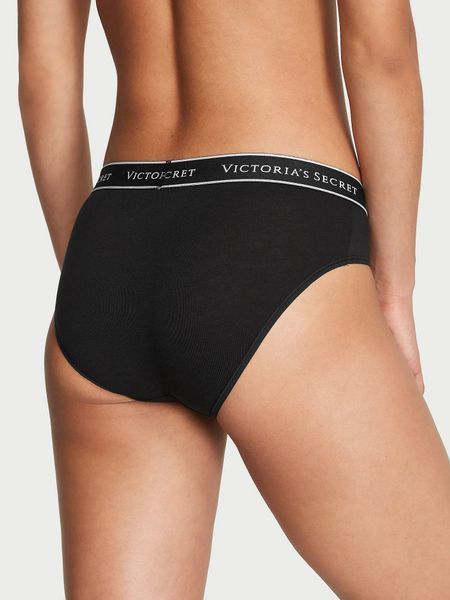 Трусики Victoria's Secret хипхагеры черные / Logo Cotton Hiphugger 1120225 фото