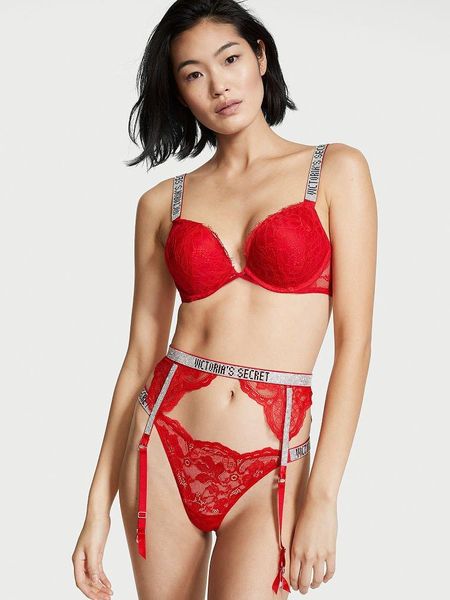 Пояс для чулков Victoria's Secret со стразами красный XS-S 1890764248 фото