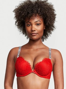 Бюстгальтер Victoria’s Secret кружево с двойным push-up красный 32B (70B) 1800631237 фото