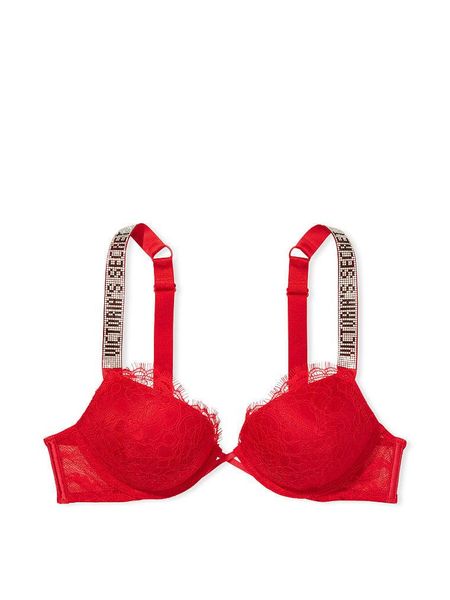 Бюстгальтер Victoria's Secret мереживо з подвійним push-up червоний 32B (70B) 1800631237 фото