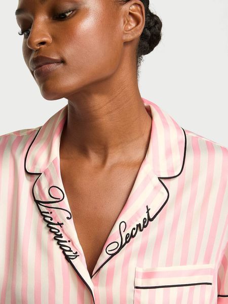 Піжама сатинова Victoria's Secret в рожеву смужку 1100526 фото